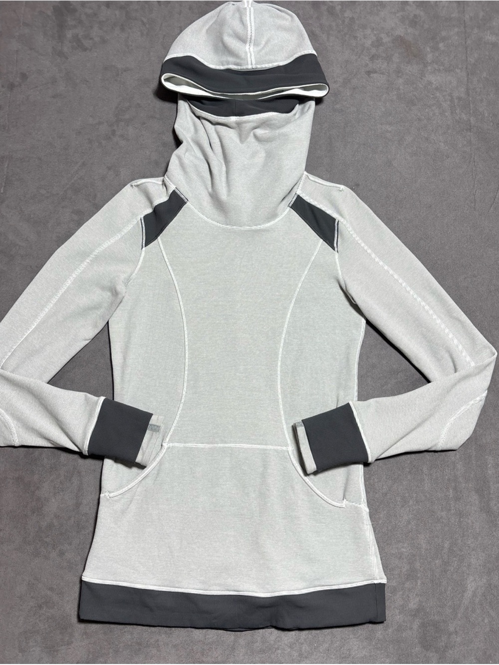 lululemon athletica Light Gray Hooded Pullover with Dark Gray Accents